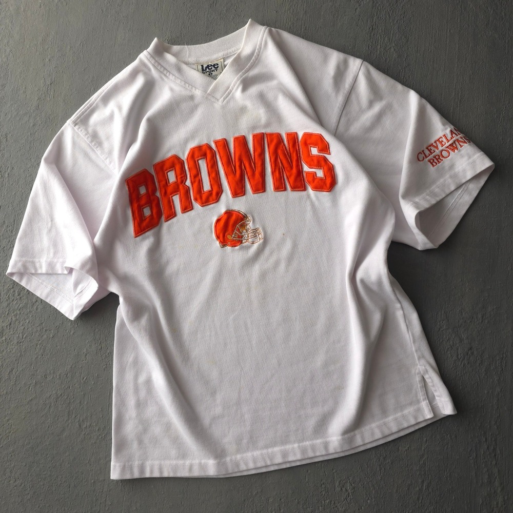 Vintage 2000s Lee Sport White Cleveland Browns T-shirt Large NFL Football